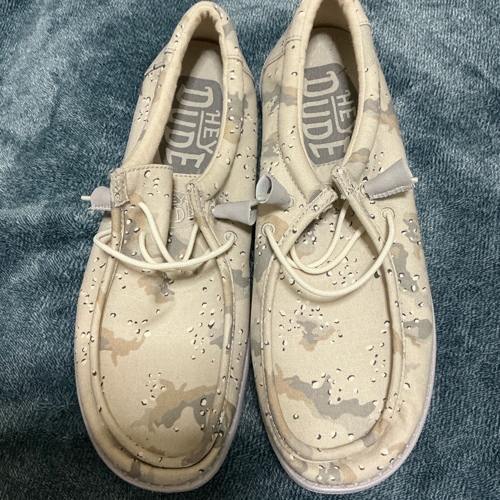 Hey Dude Beige Camouflage Slip On’s